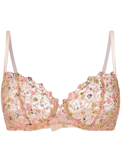 Shop Gilda & Pearl Fleuriste Lace Bra In Pink