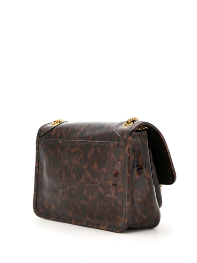Shop Saint Laurent Niki Tortoiseshell-print Bag In Brown