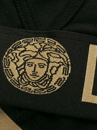 Versace Bra With Elastic Band Featuring The Greca Motif In Black