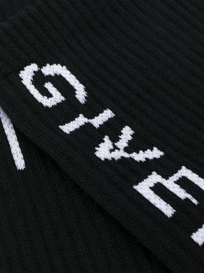 Shop Givenchy Logo Split Socks In Black