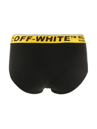 Shop Off-white Logo Waistband Briefs In Black