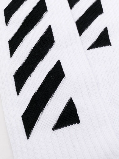 Shop Off-white Diag Mid-length Socks In White