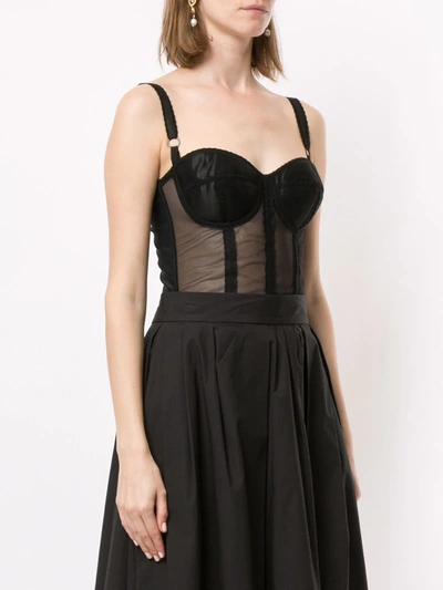 Shop Dolce & Gabbana Cropped Corset-style Bustier In Black