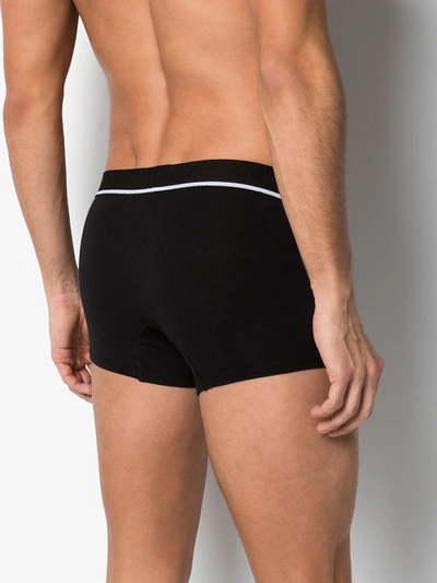 Shop Ermenegildo Zegna Logo-waist Stretch-cotton Boxers In Black