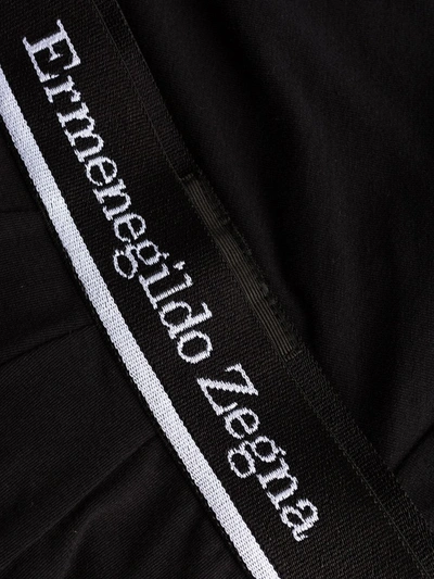 Shop Ermenegildo Zegna Logo-waist Stretch-cotton Boxers In Black