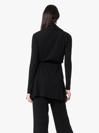 Shop Skin Natalie Wrap Tie-waist Cardigan In Black