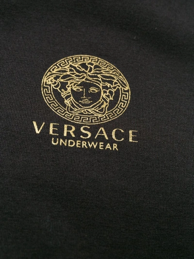 Shop Versace Medusa-print V-neck T-shirt In Black