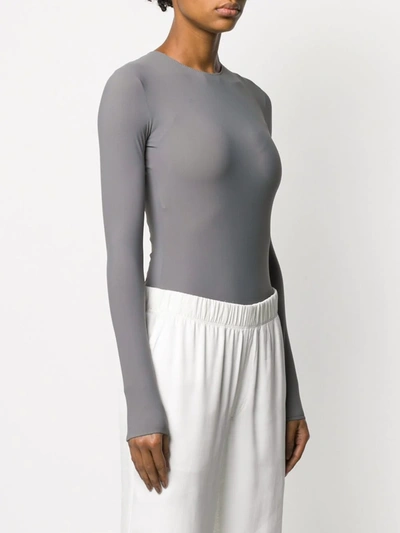 Shop Maison Margiela Long-sleeve Bodysuit In Grey
