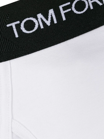Shop Tom Ford Logo-embellished Briefs In White