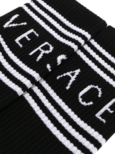 Shop Versace 90s Vintage Logo Socks In Black