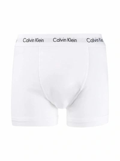 Shop Calvin Klein Three-pack Logo Boxer Briefs In Blue