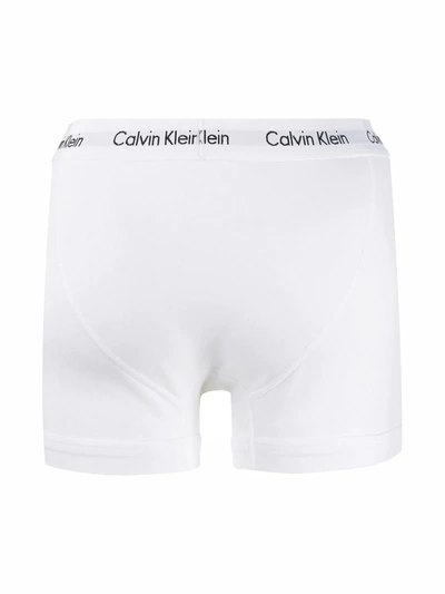 Shop Calvin Klein Three-pack Logo Boxer Briefs In Blue