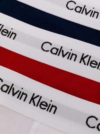 Shop Calvin Klein Three-pack Logo Boxer Briefs In Blue