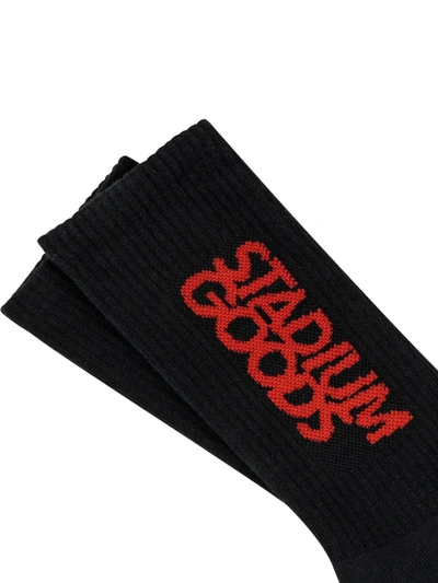 Shop Stadium Goods Logo "bred" Crew Socks In Black