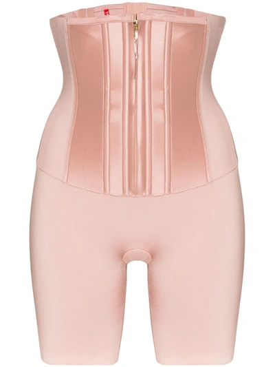 Shop Spanx Under Sculpture Waist Cincher Shorts In Neutrals