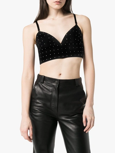 Shop Magda Butrym Rhinestone-embellished Bralette In Black