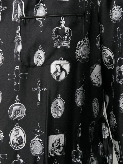 Shop Dolce & Gabbana Pendant Print Robe In Black