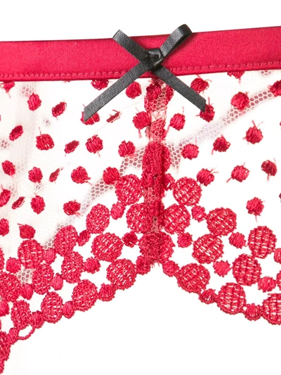 Shop Fleur Du Mal Dotty Garter Belt In Red