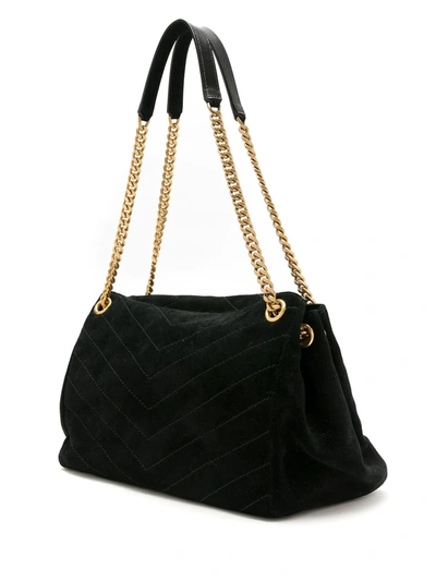Shop Saint Laurent Nolita Suede Shoulder Bag In Black