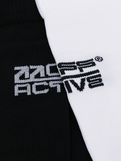Shop Off-white Active Logo Socks (2 Pairs) In Black