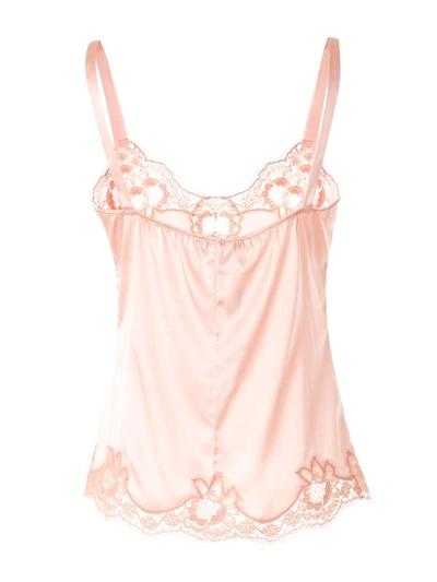 Shop Dolce & Gabbana Lace Trim Camisole In Pink