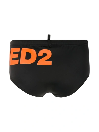 Shop Dsquared2 Pull-on Logo Briefs In Black