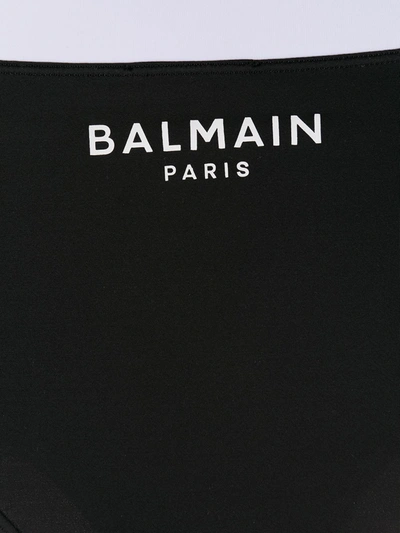 Shop Balmain Small Logo Print Briefs In Black
