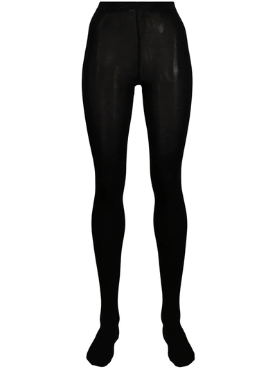 Shop Wolford Cashmere High-rise Tights In Black