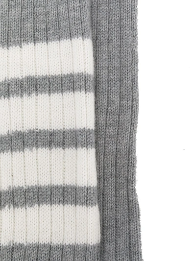 Shop Thom Browne 4-bar Detail Socks In Grey