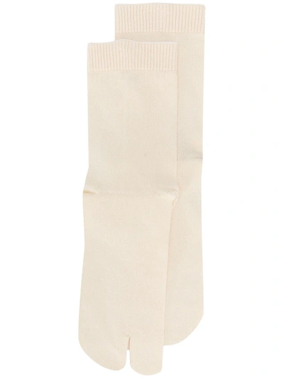 Shop Maison Margiela Tabi Toe Socks In Neutrals