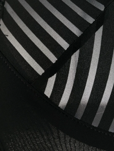 Maison Close Striped Underwired Bra In Black