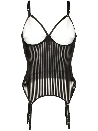无罩杯条纹紧胸衣