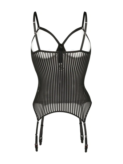 无罩杯条纹紧胸衣
