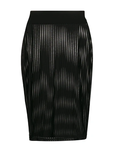 Maison Close Striped Pencil Skirt In Black