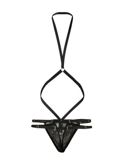 Shop Maison Close Removable Harness Thong In Black