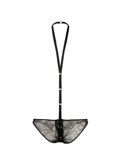 Maison Close Harness Lace Underwear In Black