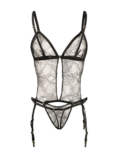 Maison Close Jeux Magnétqiues Thong Bodysuit In Black