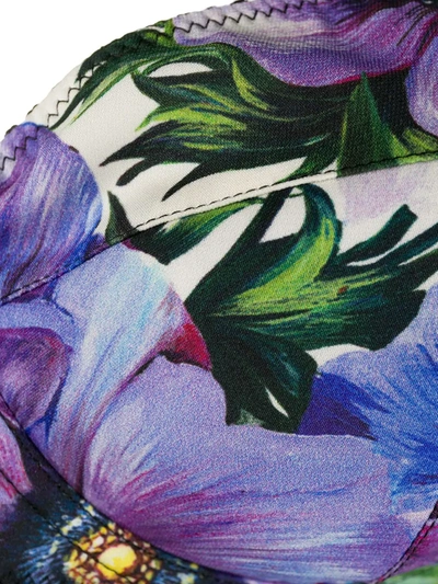 Shop Dolce & Gabbana Anemone Print Bra In Purple