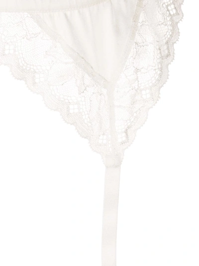 Fleur Du Mal White Gardenia Garter Belt In White