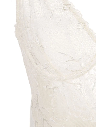 Shop Fleur Du Mal Gardenia Lace Bodysuit In White