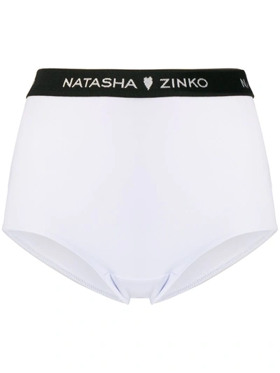 Shop Natasha Zinko Logo Waistband Briefs In White