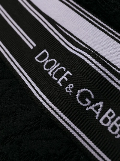 Shop Dolce & Gabbana Floral Lace Logo Briefs In Black