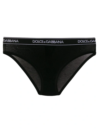 Shop Dolce & Gabbana Logo Brand Briefs In Black
