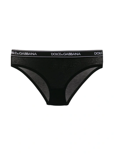 Shop Dolce & Gabbana Logo Brand Briefs In Black
