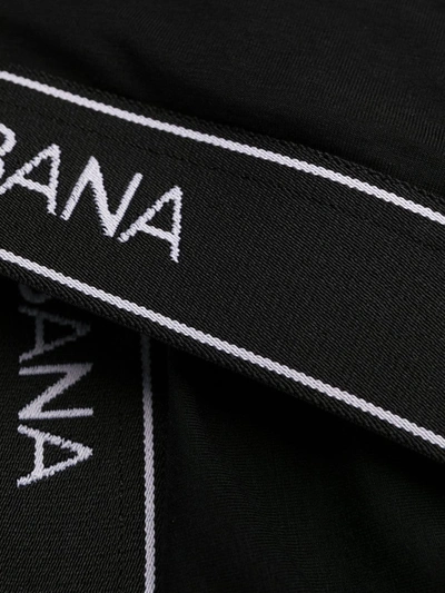 Shop Dolce & Gabbana Logo Brand Sports Bra In Black
