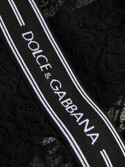 Shop Dolce & Gabbana Floral Lace Briefs In Black