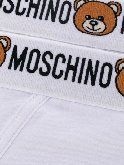 Shop Moschino Set Of Two Logo-waistband Briefs In White