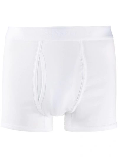 Sunspel Logo Waistband Boxers In White