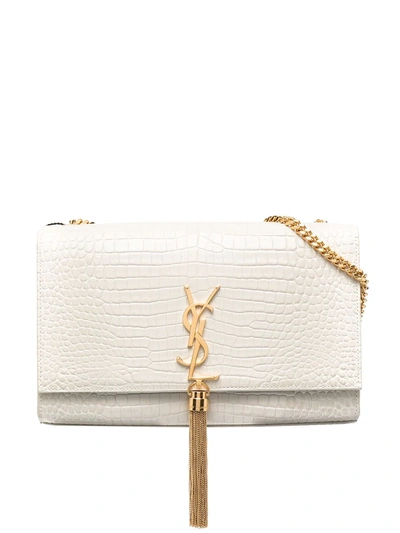 Shop Saint Laurent Medium Kate Shoulder Bag In Neutrals