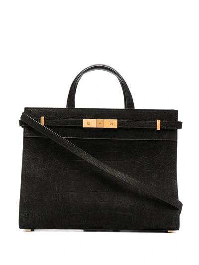 Shop Saint Laurent Manhatten Tote Bag In Black